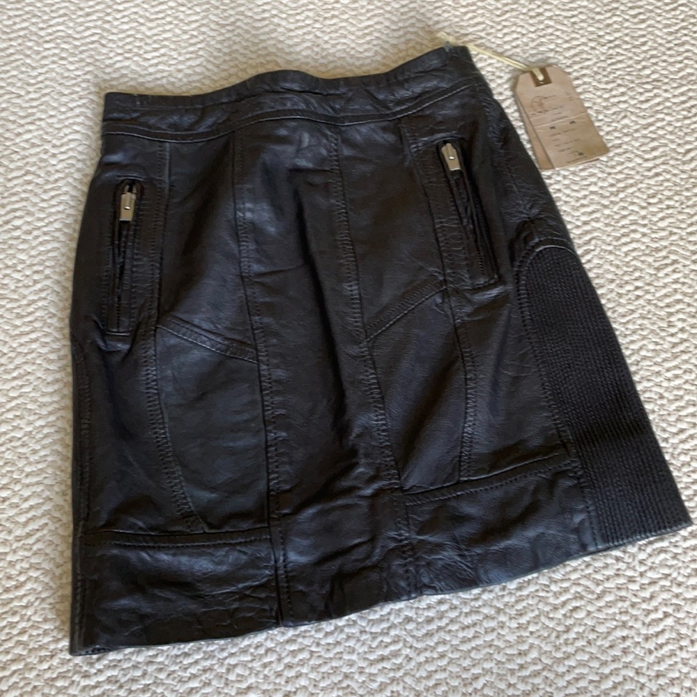 Black leather skirt